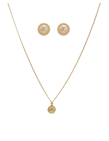 Set Dije Y Aretes Media Bola Torzal Dorados-